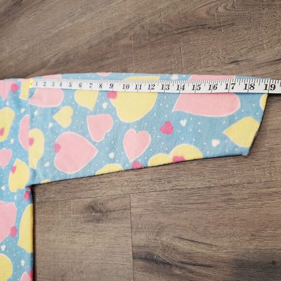 Vintage Gitano All Over Heart Print Sweater M Pink Blue Kidcore Pastel Anime 80s - Picture 9 of 10